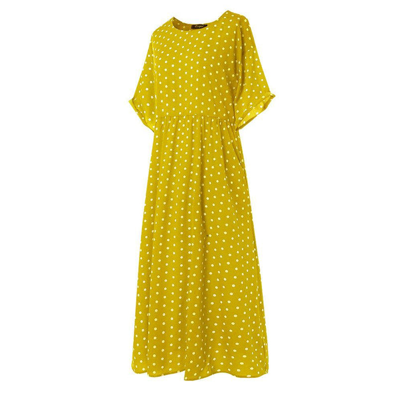 Half Sleeve Polka Dot Dress