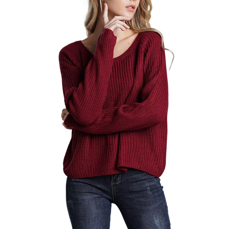 Women's Solid Color Knitted Sweater