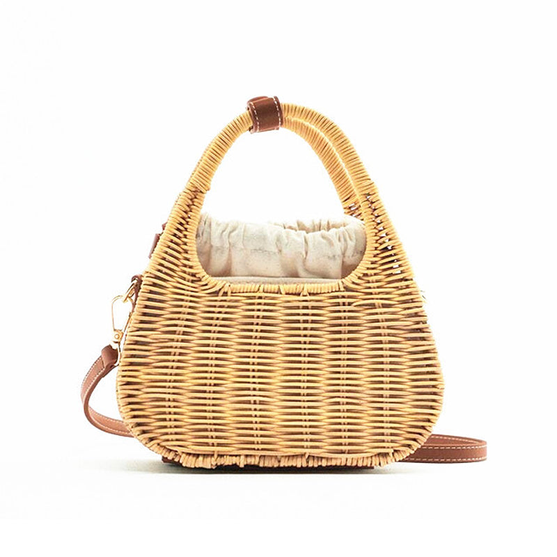 RATTAN STRAW MINI CROSSBODY BAG