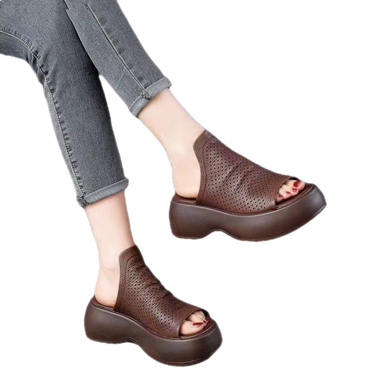 Women’s Breathable Hollowed-out Leather Sandals