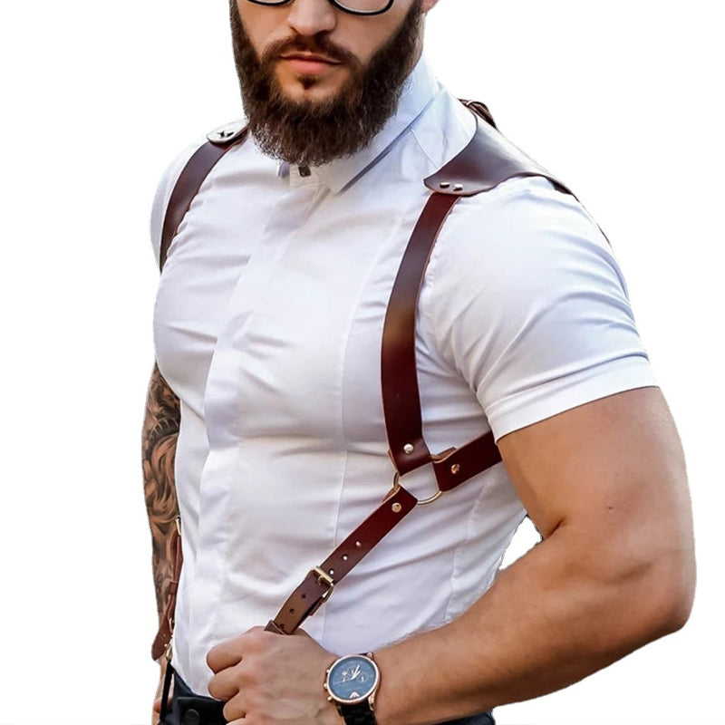 Men's Leather Restraint Harness Strap