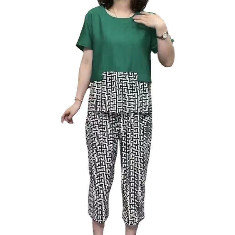 Summer New Casual Stitching Suit