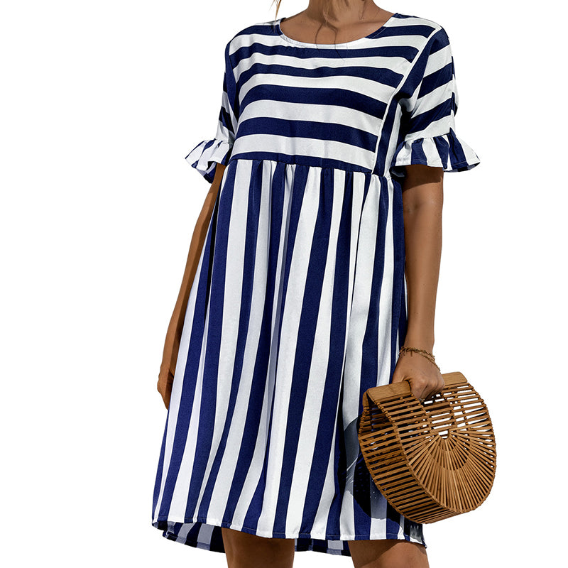 Ruffled Striped Dress