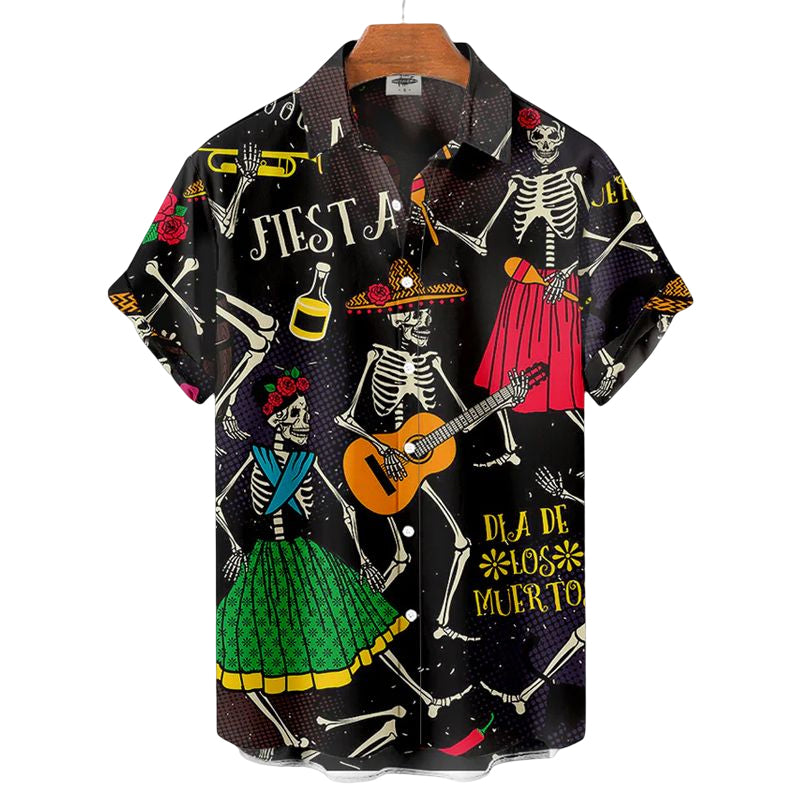 Men's Halloween Skeletons Shirt