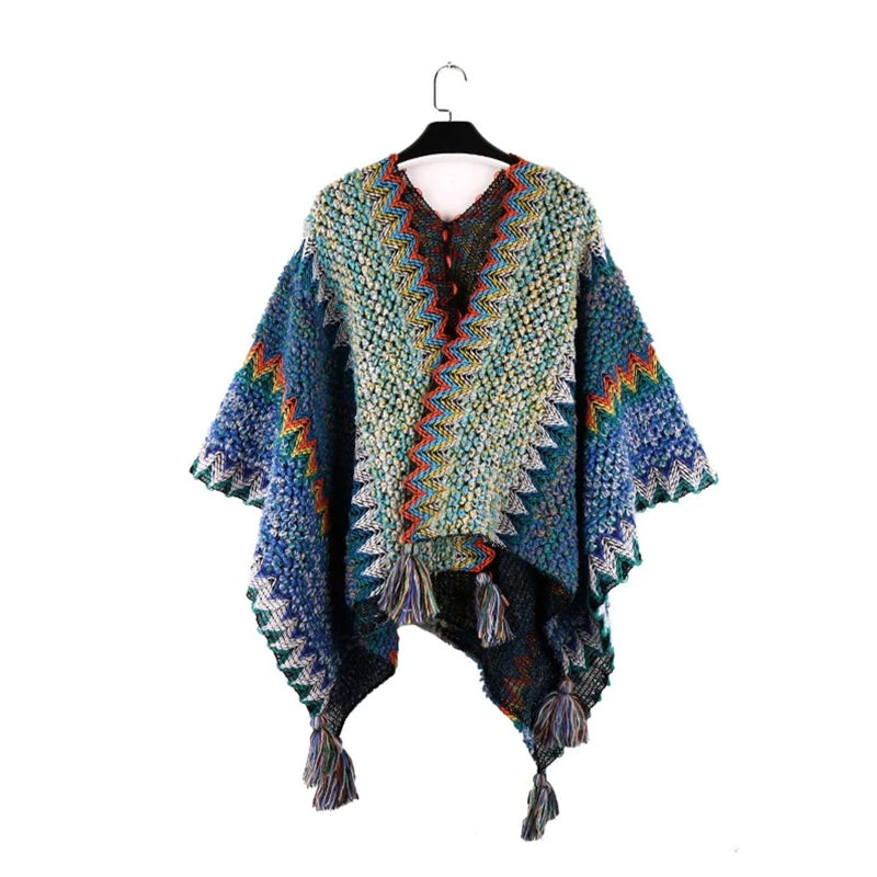 Ethnic Style Knitted Shawl