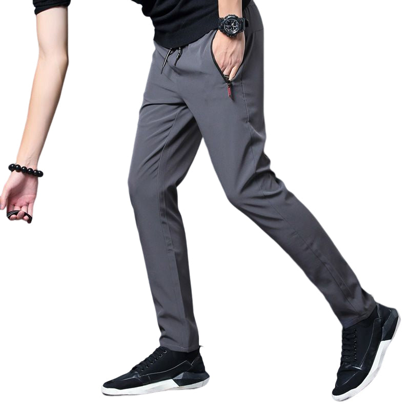 Men's quick-dry ice silk zippered pants