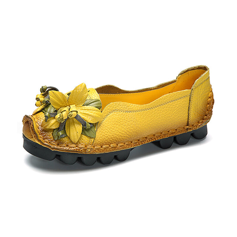 Handmade Flower Loafers Soft Flat Casual Shoes