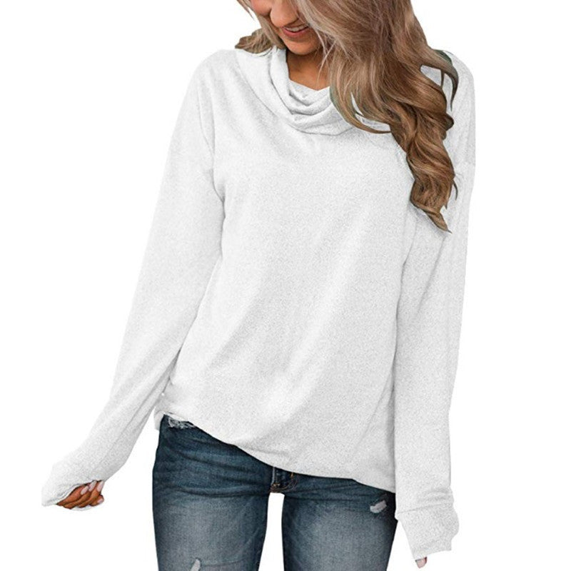 Pullover Pile Neck Long Sleeve T-Shirt