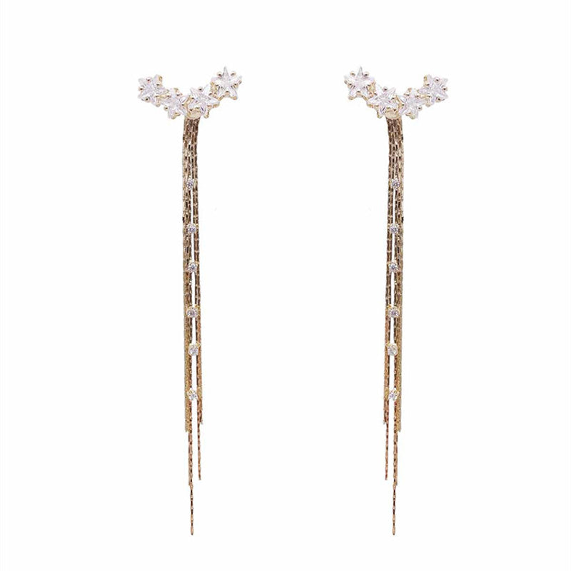 Four Star Tassel Earrings