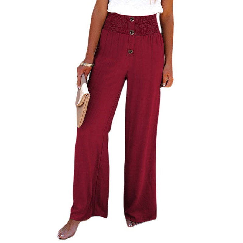 High Waist Loose Cotton Linen Wide Leg Pants
