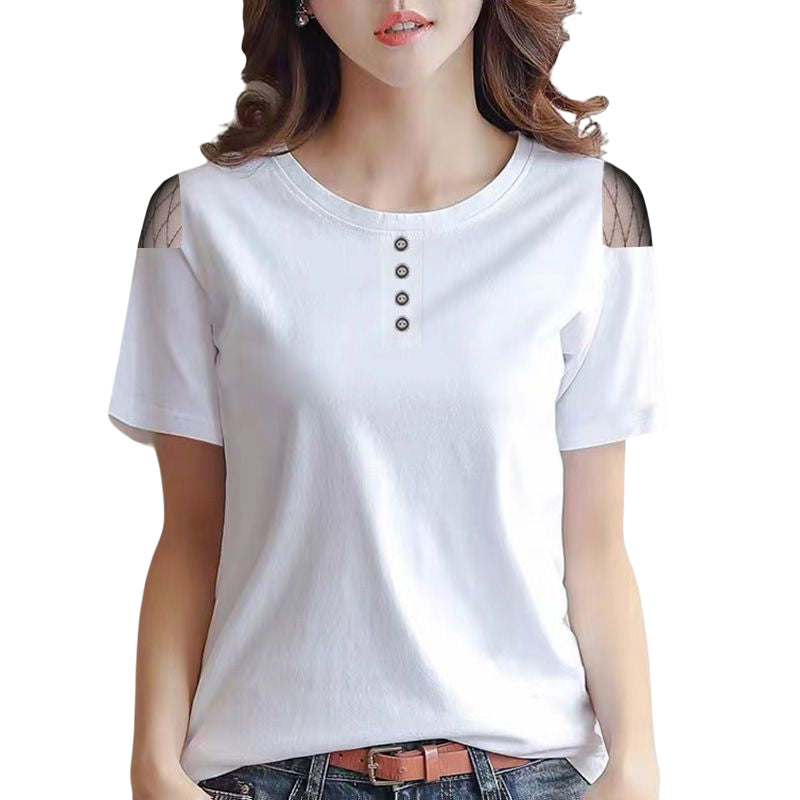 Gauze Cutout T-shirt