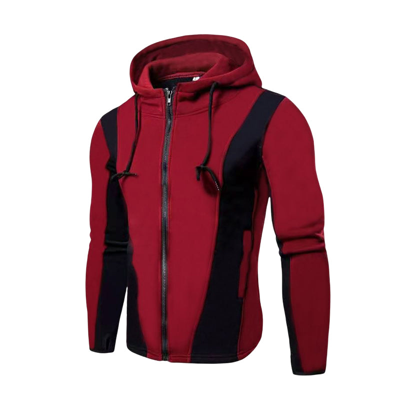 Mens Fleece Jackets Contrast Hoodies