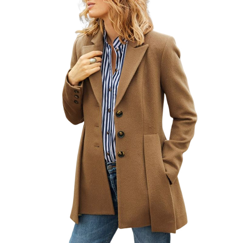 Solid Color Tweed Coat