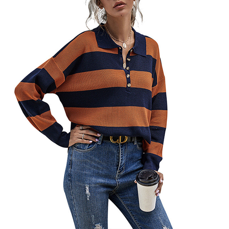 Women's Autumn Vintage Striped Long Sleeve T-Shirt