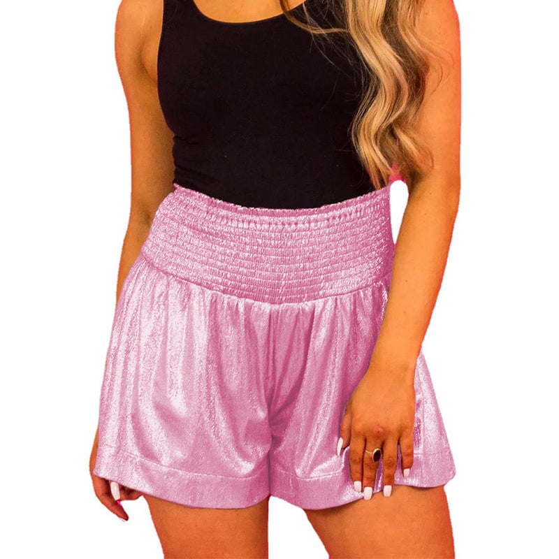 Drape Glitter Wide-leg Shorts