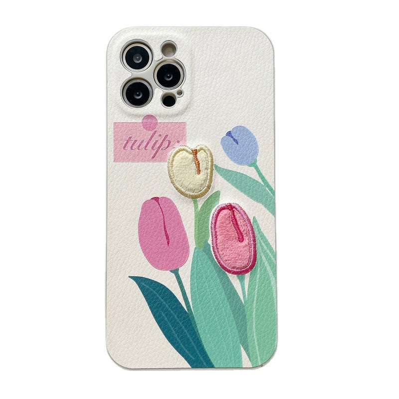 Cute Flower Case with Phone Lanyard