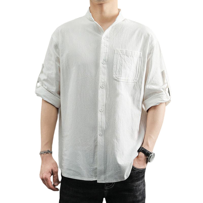Solid Color Loose Casual Men's Shirt