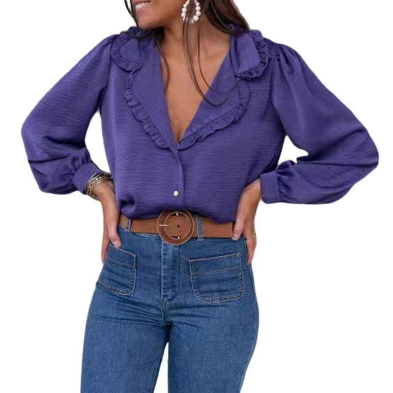 Ruffled Lapel Shirt