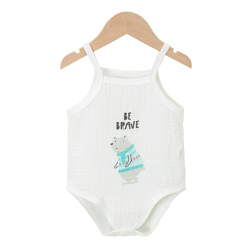 Summer cotton baby sling jumpsuit