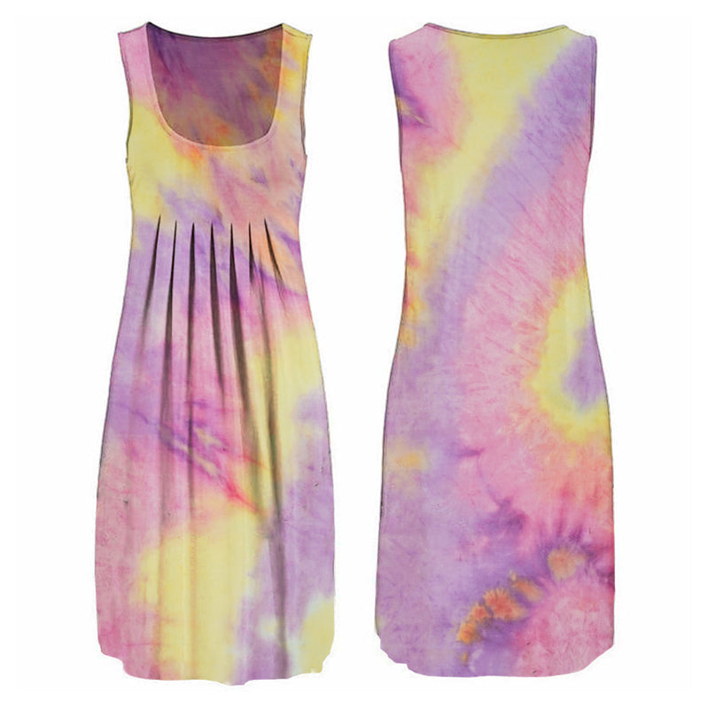 Tie-Dye Casual Sleeveless Dress