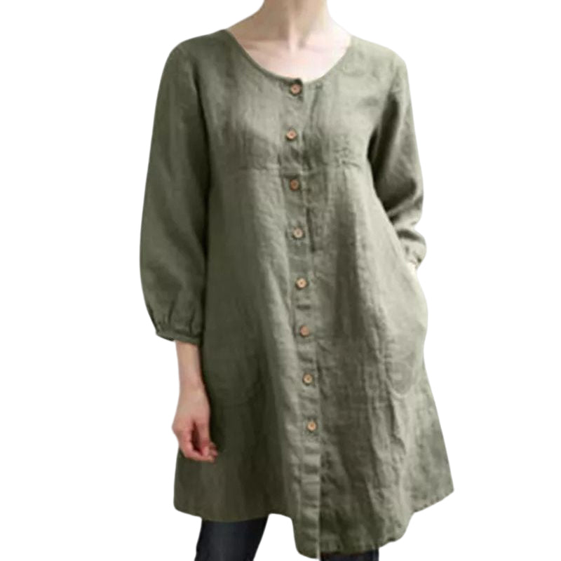 Cotton Linen Button Shirt