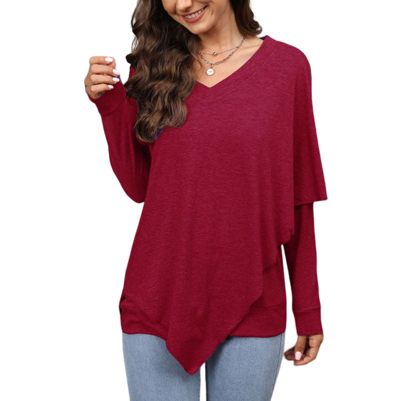 V-Neck Irregular T-Shirt