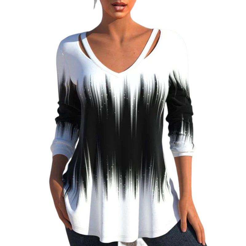 Long Sleeve Top With Ombre Print