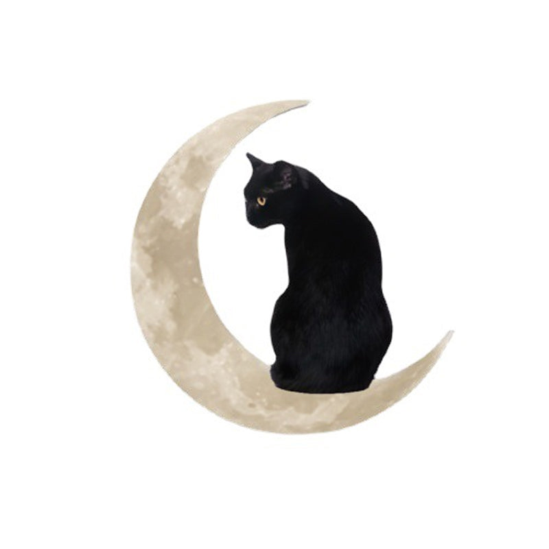 Black Cat Moon Hanging Metal Sign