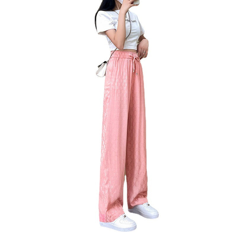 MERCERED JACQUARD WIDE LEG PANTS