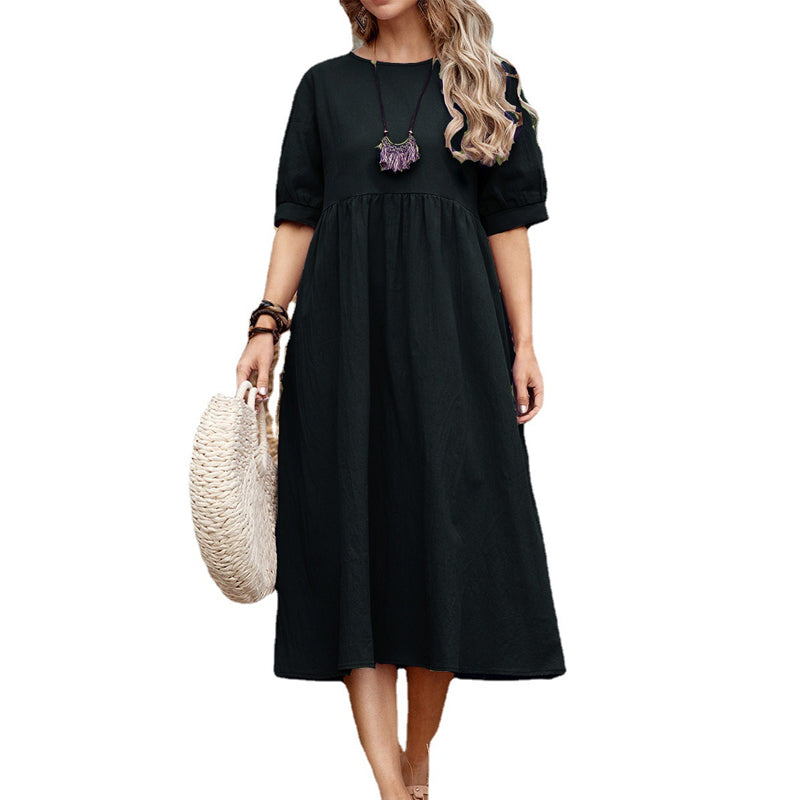 Loose Cotton Linen Dress
