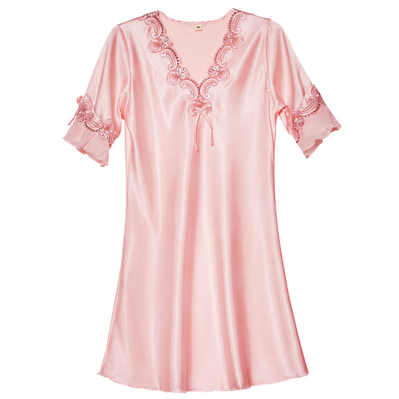 Faux Silk Pajama Dress