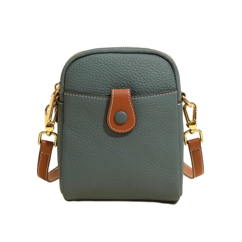 Multifunctional Solid Soft Leather Crossbody Bag