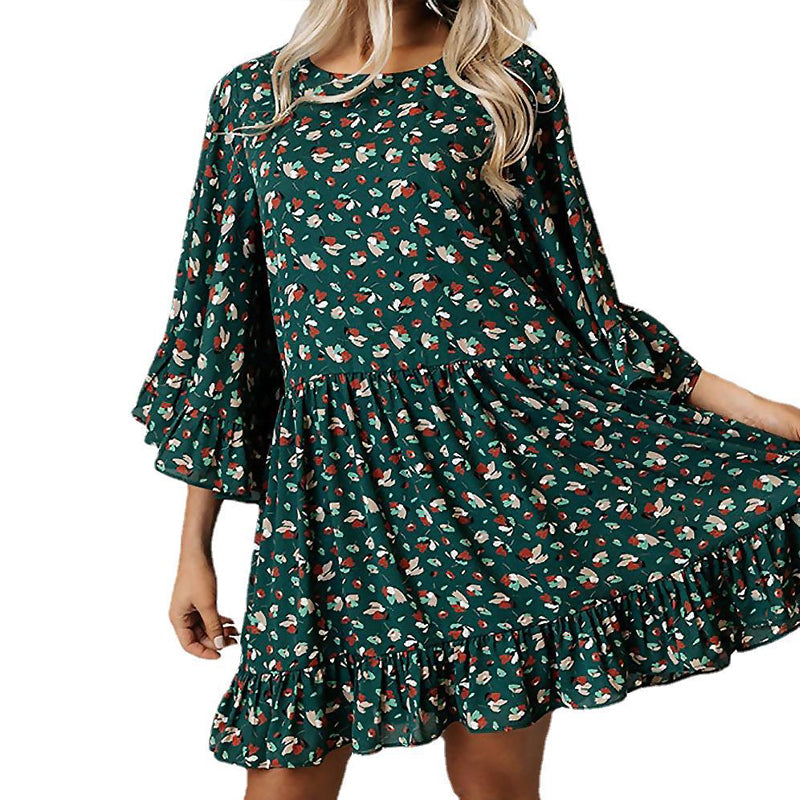 Printed Doll Sleeve Dress