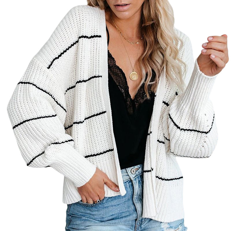 Striped Knit Cardigan Jacket