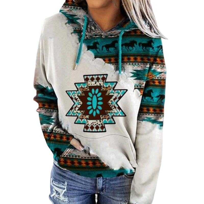 Ethnic Print Sweatershirt