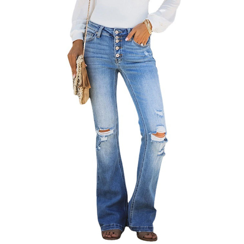 5-Breasted Ripped Jeans