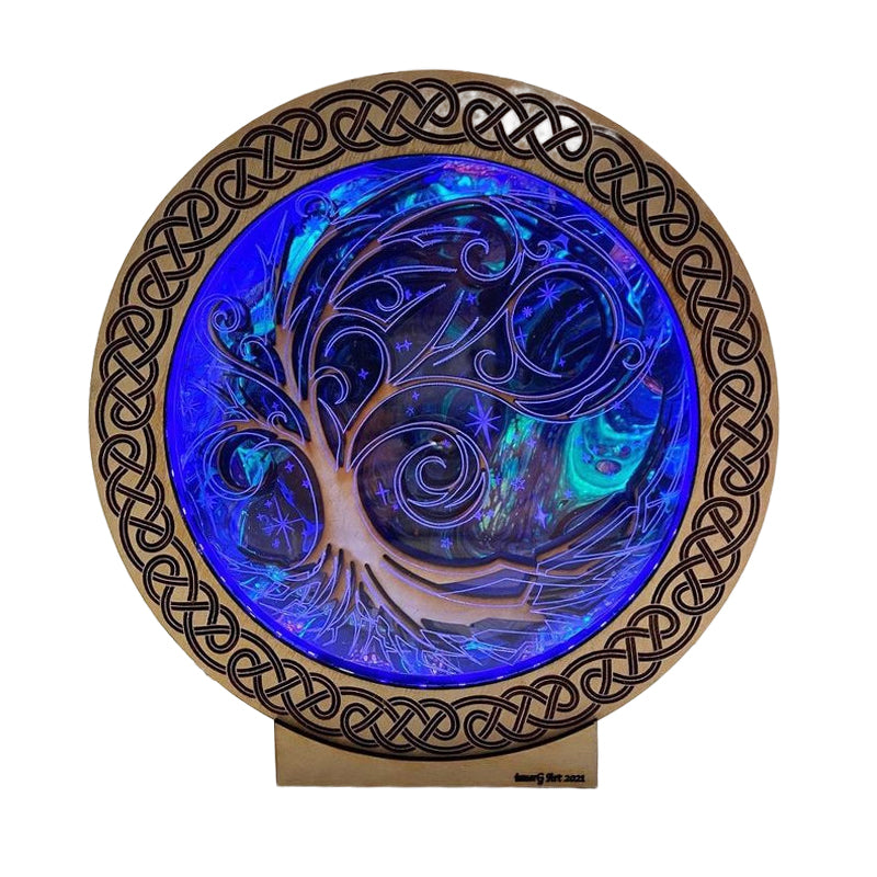 Wooden Sculpture Tree Lamp