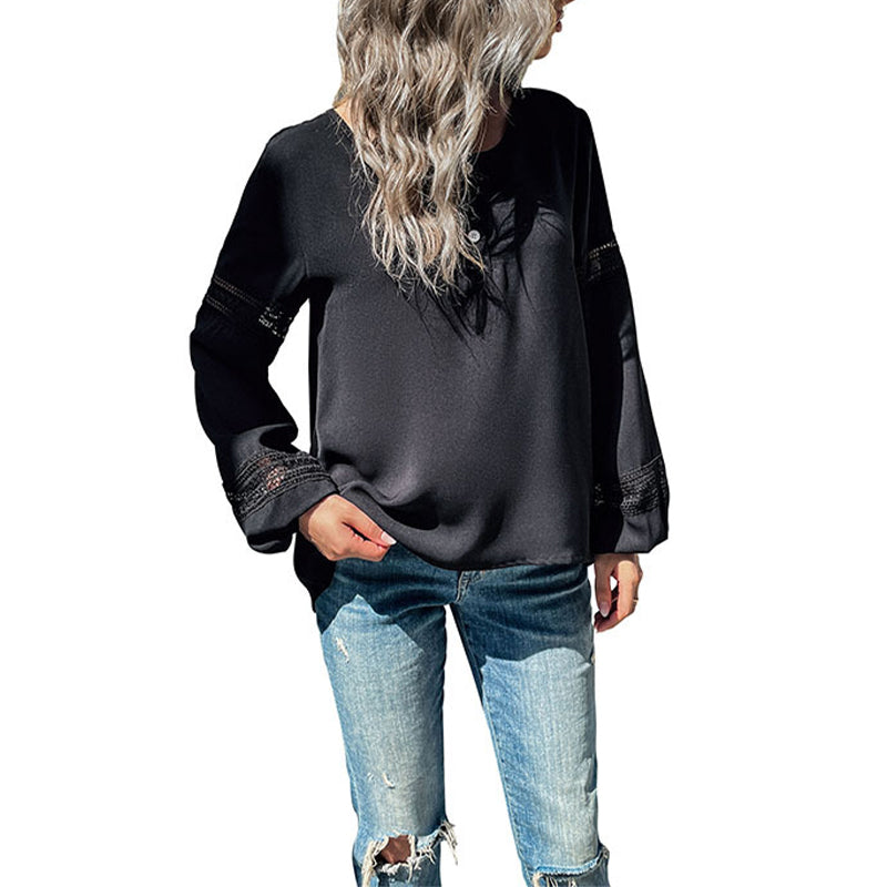 Lace-paneled Cut-out Shirt