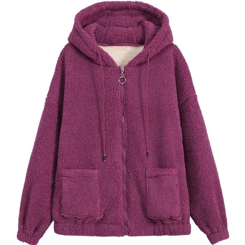 Women's Solid Sherpa cardigan coat