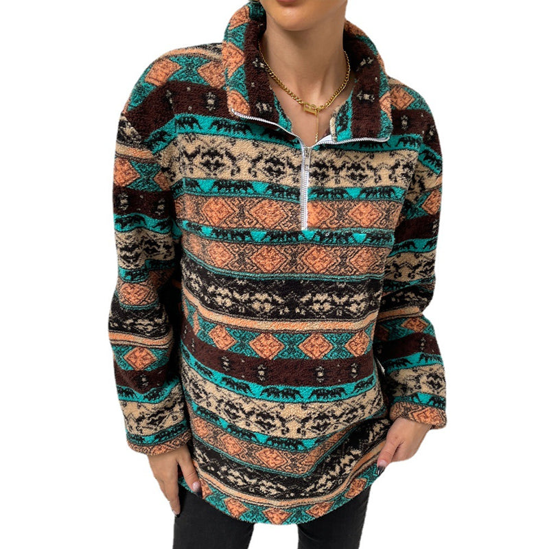 Turtleneck Zip Sweatshirt