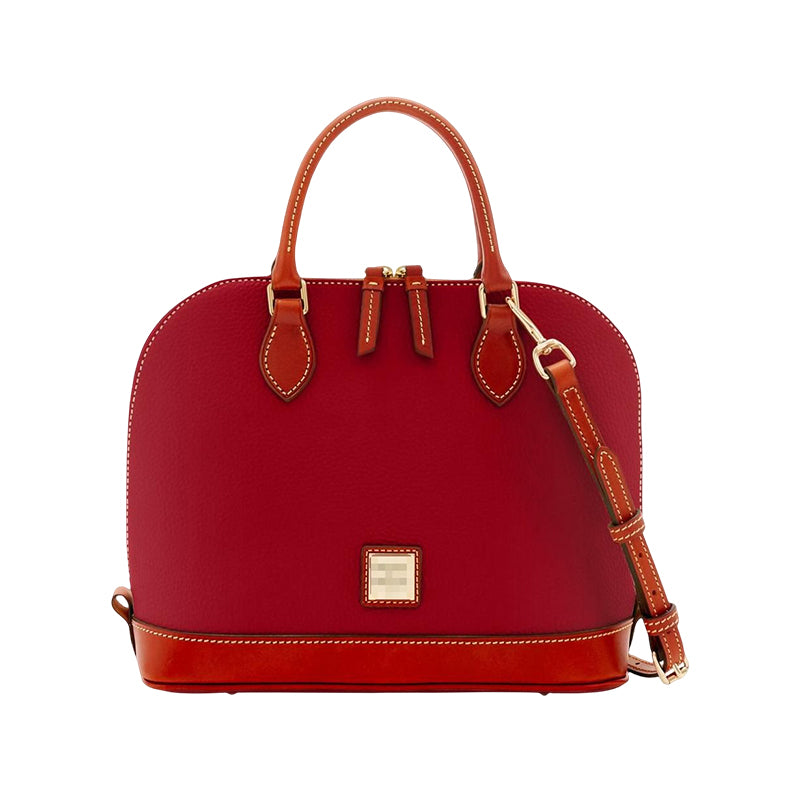 Pebble Leather Zip Zip Satchel