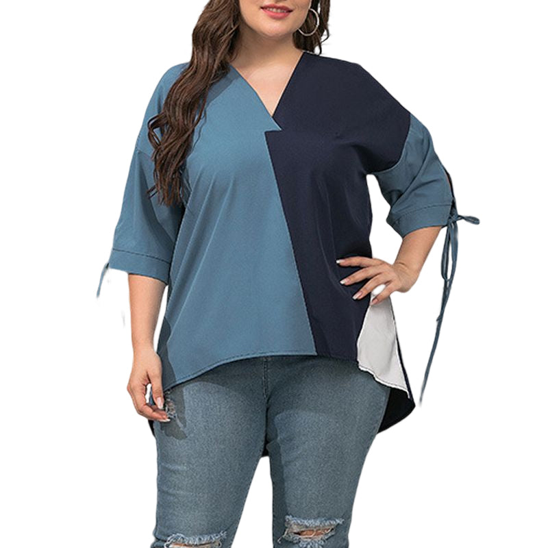 Geometric Contrast Panel Tee