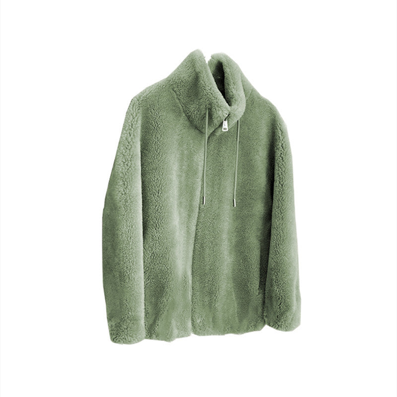 Padded Coat Stand-collar Double-faced Fleece Jacket