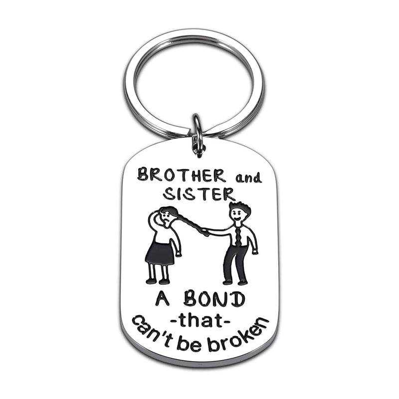 Brother and Sister Bond Keychain