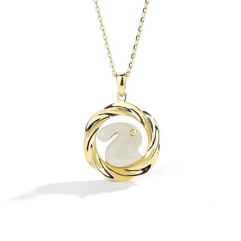 Mobius Jade Rabbit Necklace