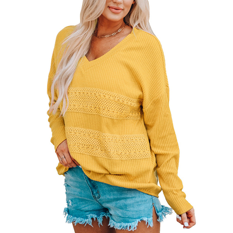 Ribbed V-Neck Sweater