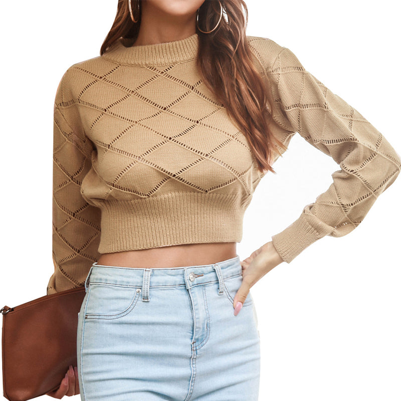 Women's Knit Pullover Crop Sweater