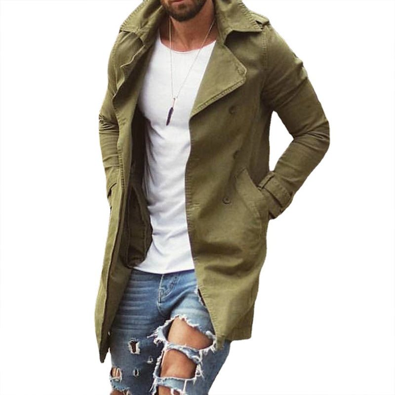 Mens Slim Fit Trench Coat