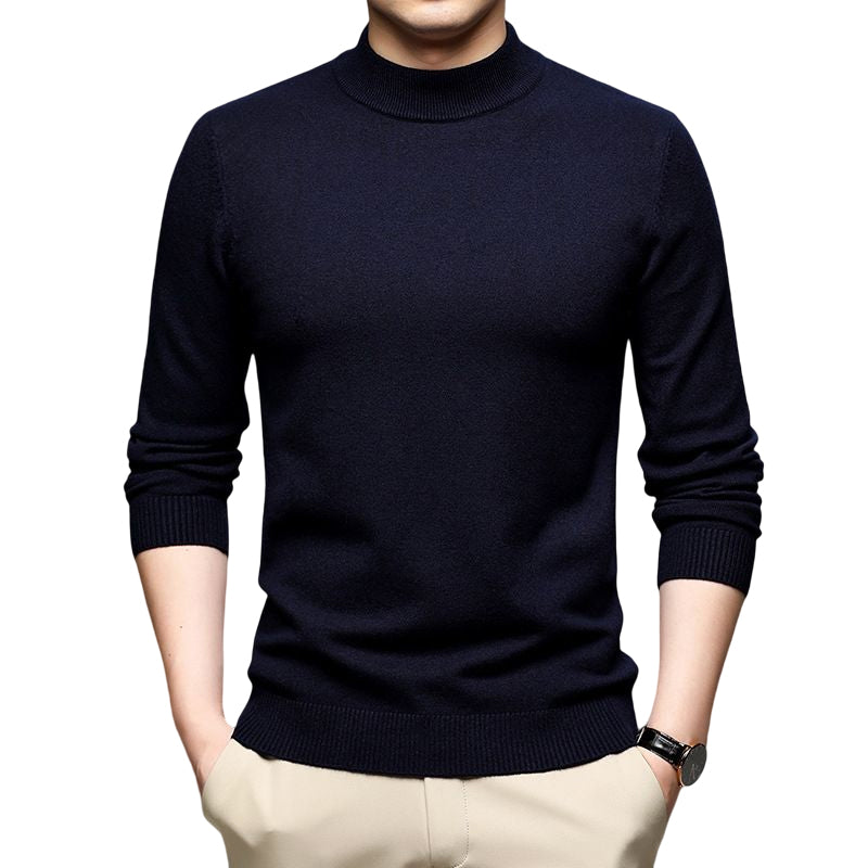 Half Turtleneck Cashmere Knit Sweater