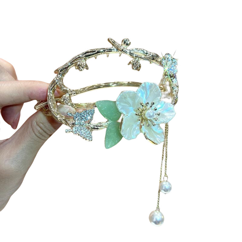 Floral Fringed Butterfly Hairpin